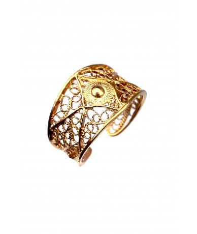 Art deco filigree ring vermeil